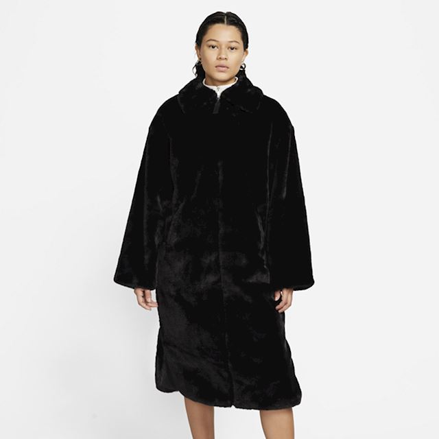 Nike Sportswear Women's Faux Fur Long Jacket Black DQ6838010