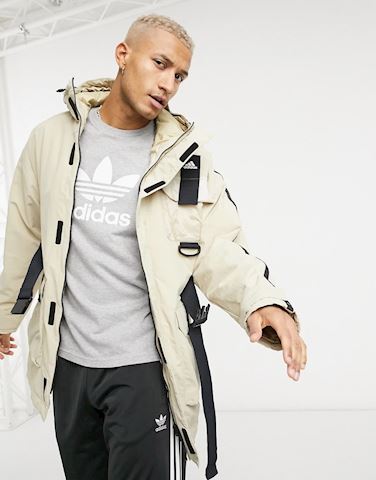 adidas outdoors hooded jacket in stone