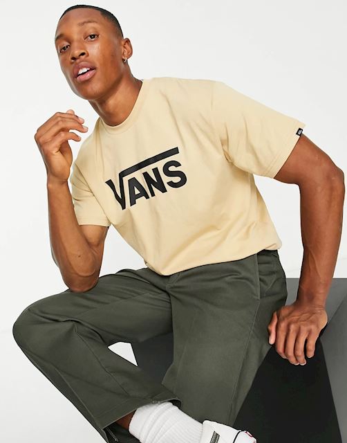 Vans classic logo t-shirt in sand-Neutral | VN000GGGY971 | FOOTY.COM