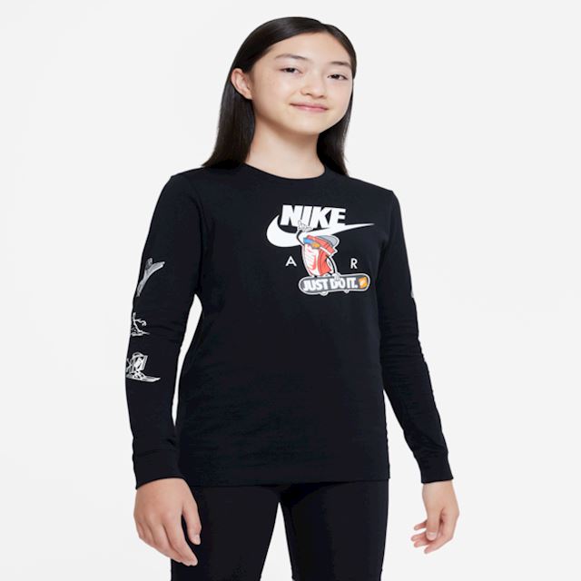Nike Sportswear Older Kids' Long-Sleeve T-Shirt - Black | DX1224-010 ...