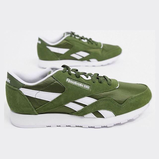 Reebok classic nylon trainers in green | FV2087 | FOOTY.COM