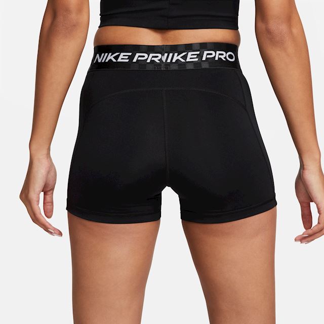 Nike Pro Dri Fit Womens Mid Rise 8cm Approx Graphic Training Shorts Black Dx0076 010