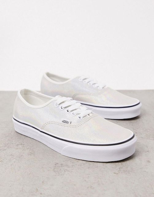 vans ua authentic iridescent suede trainers in white