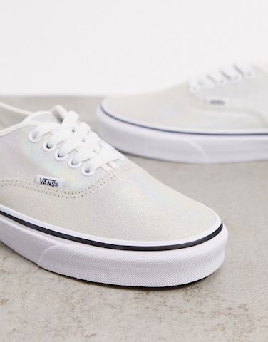 vans ua authentic iridescent suede trainers in white