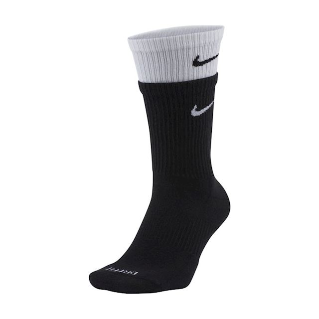 nike men's everyday plus cushion crew socks medium black white