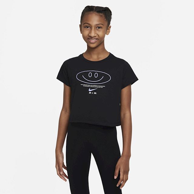 Nike Air Older Kids' (Girls') Cropped T-Shirt - Black | DV0560-010 ...
