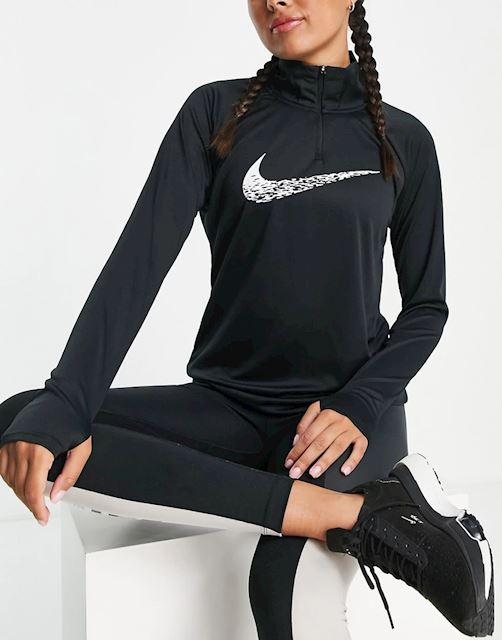 Nike Running Swoosh Dri-FIT half-zip midlayer in black | DM7769-010 | FOOTY.COM