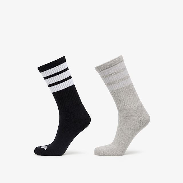 adidas 3-Stripes Crew Socks 2-Pack Black | HM1806 | FOOTY.COM