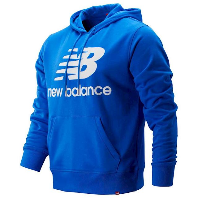 New Balance Essentials Stacked Logo Pullover Hoodie - Vivid Cobalt | MT91547VCT | FOOTY.COM