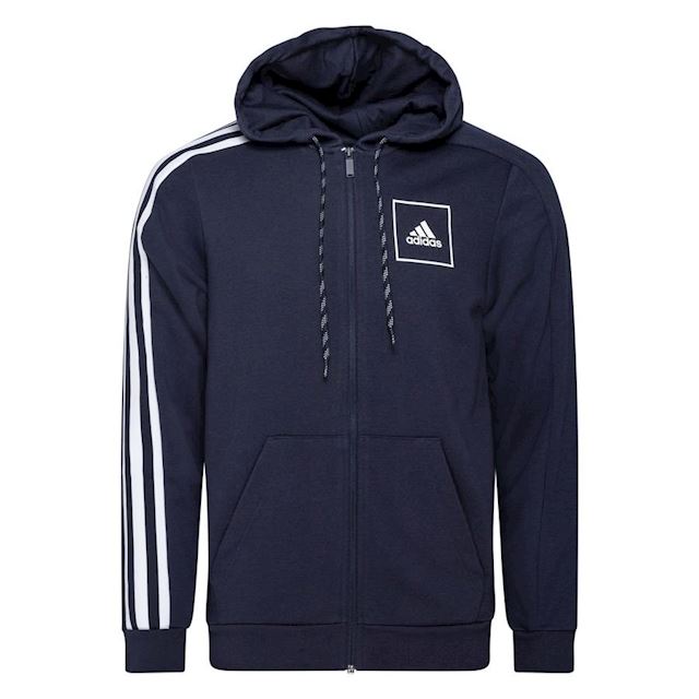 adidas 3 stripes full zip hoodie