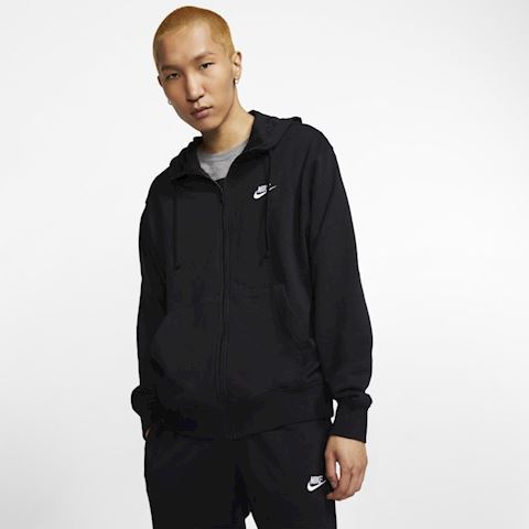 nike club full zip hoodie in black