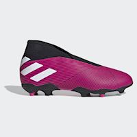 pink laceless football boots