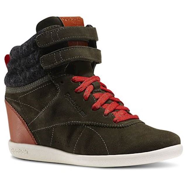 red reebok wedge sneakers