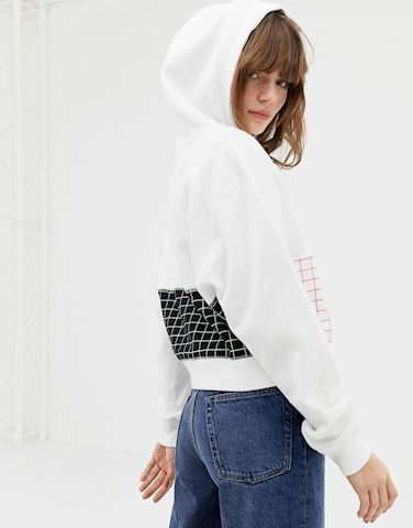 nike archive pink graphic cropped hoodie